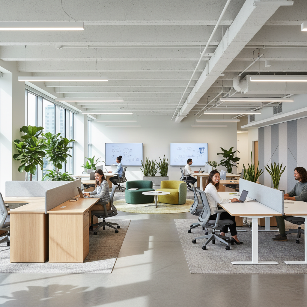 Modern ofis renovasyonu sahnesi