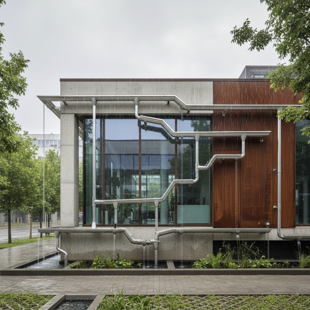 Modern bir binada etkili bir oluk sistemi