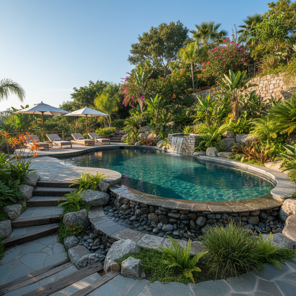 Peyzaj ile uyumlu bir havuz tasarımı