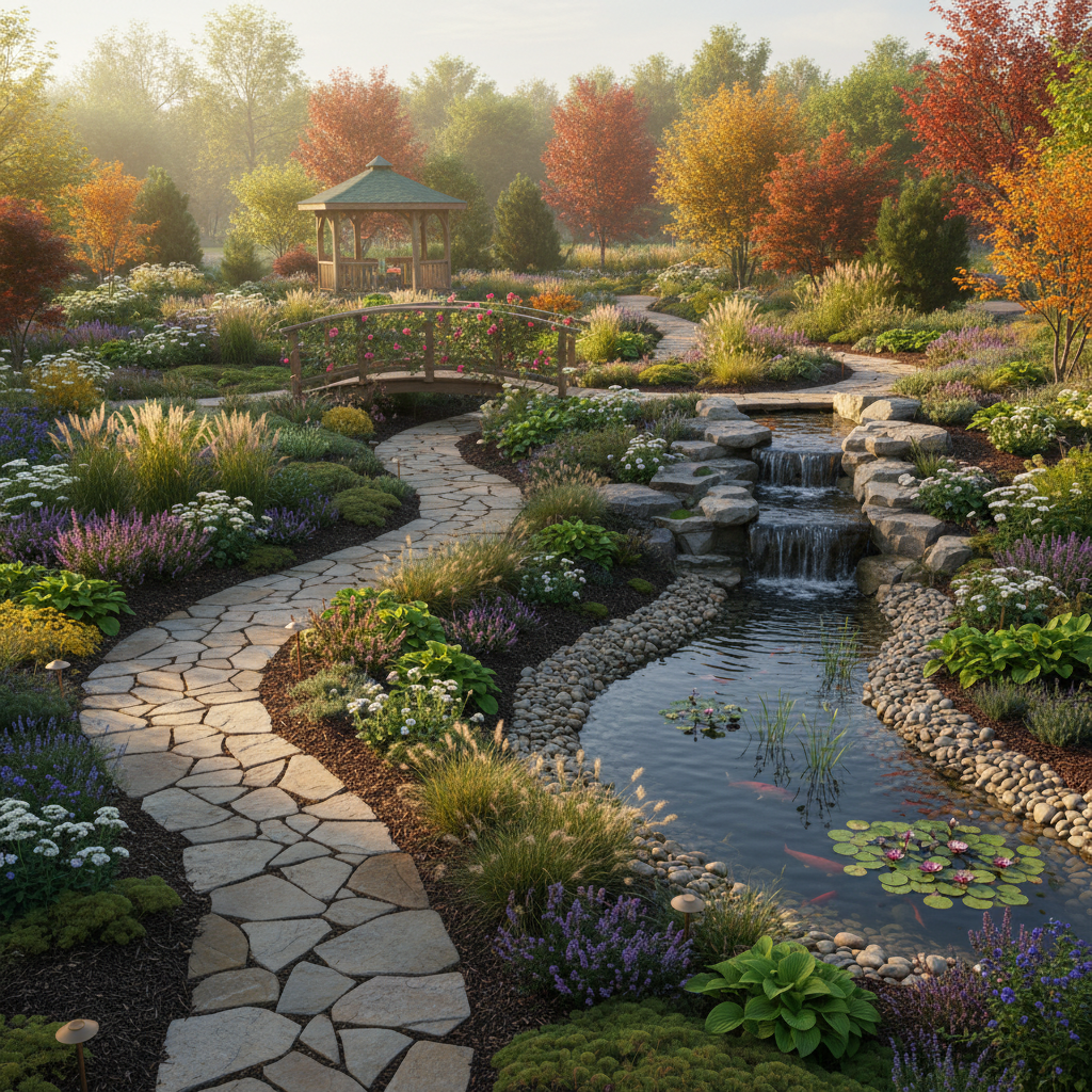 Güzel bir bahçe peyzaj tasarımı