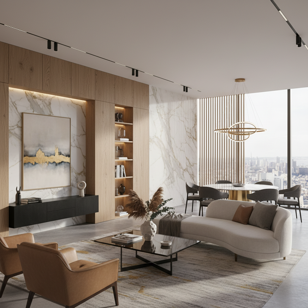 Şık bir iç mekan tasarımı örneği.