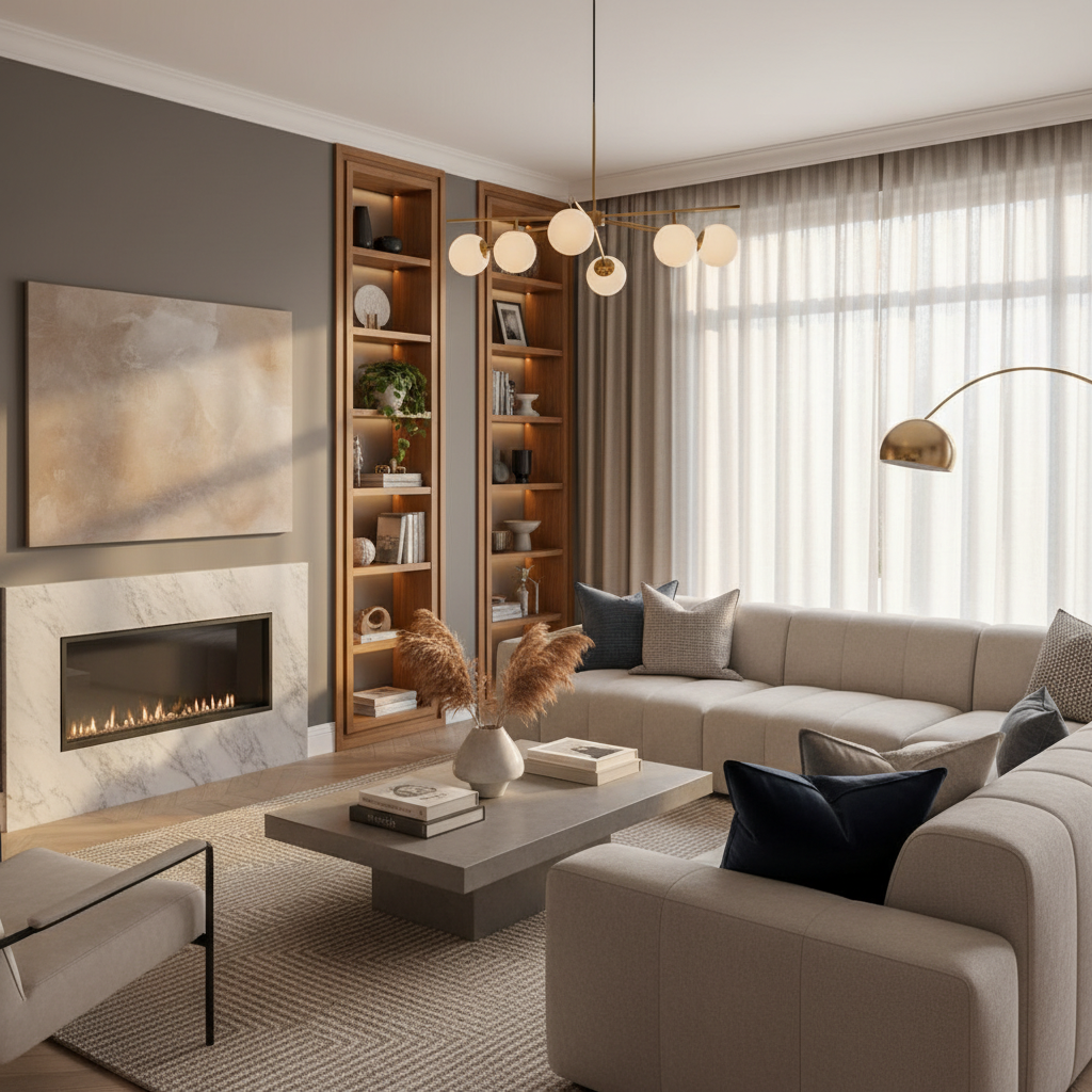 Modern ve şık bir oturma odası tadilatı