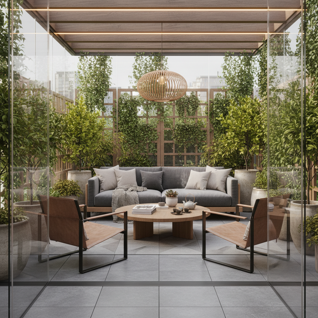 Modern cam kaplama teras