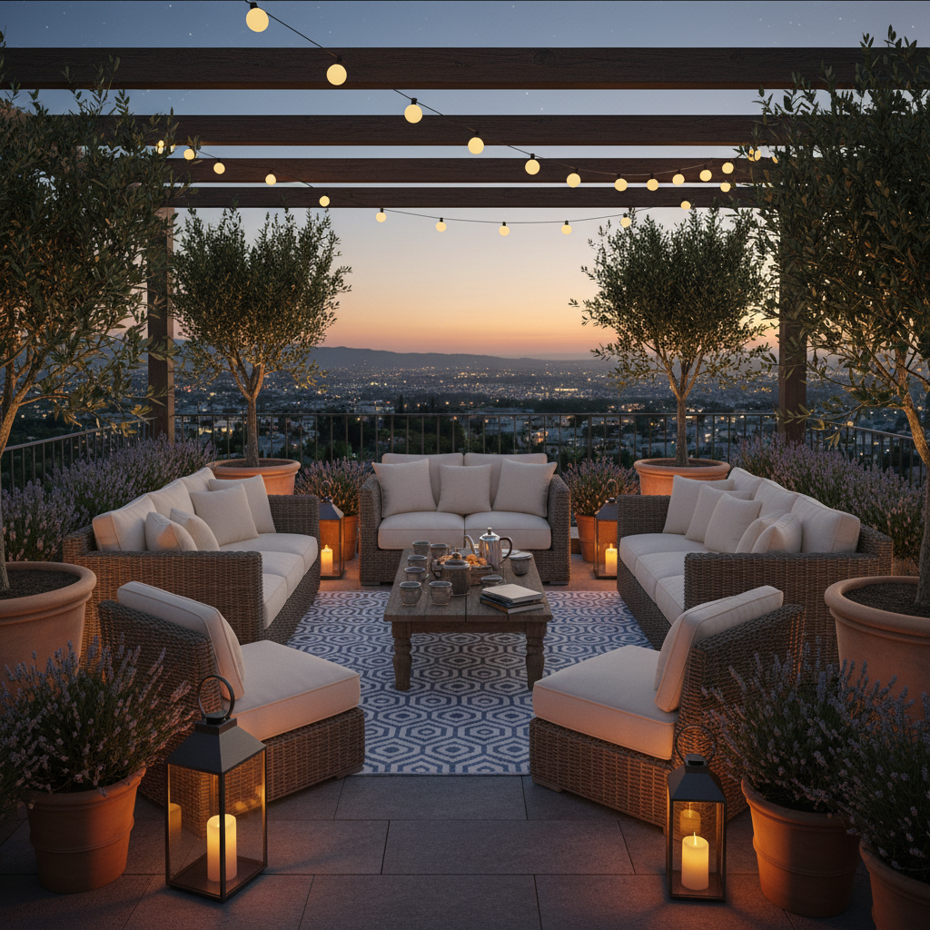 Şık bir teras yaşam alanı