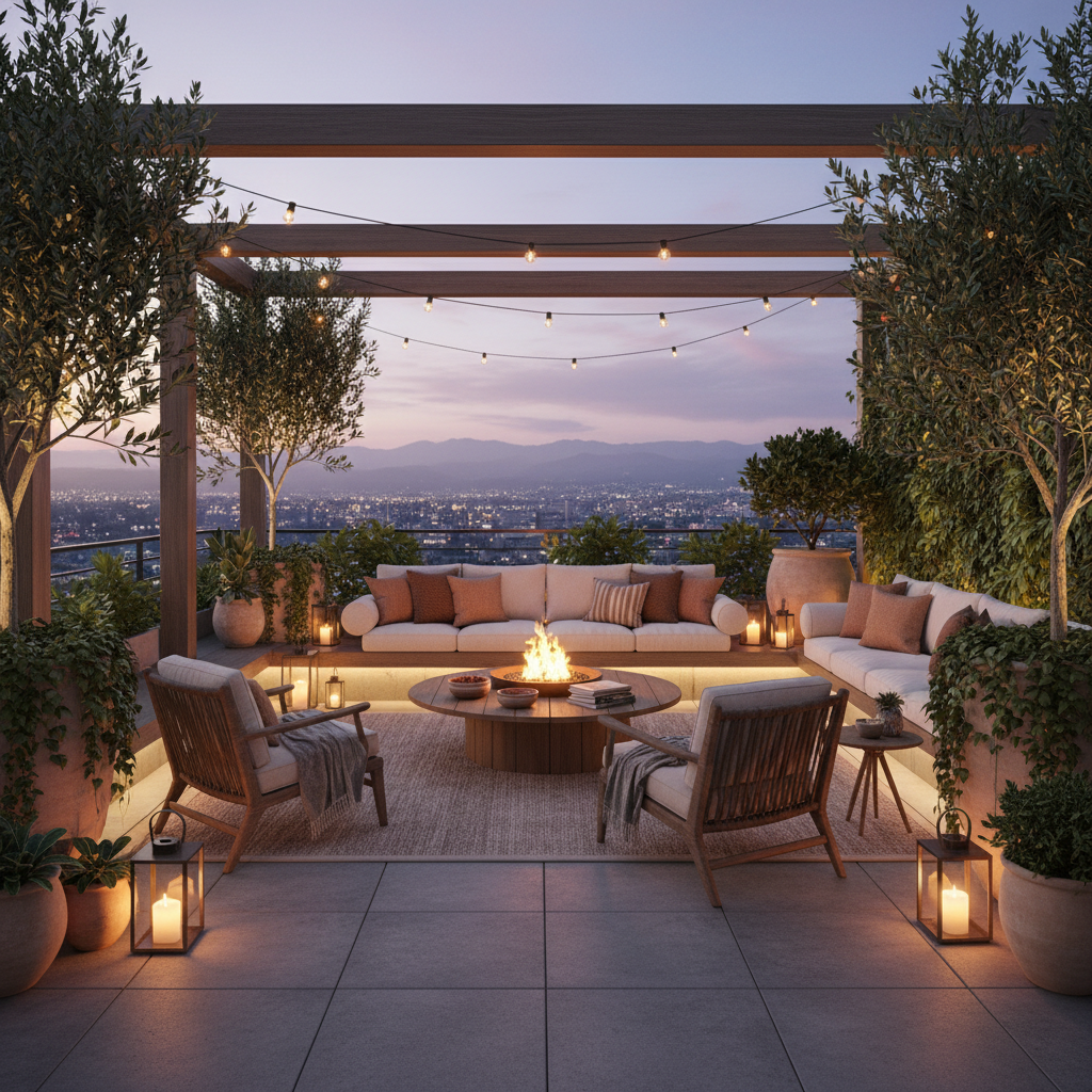 Şık bir teras yaşam alanı