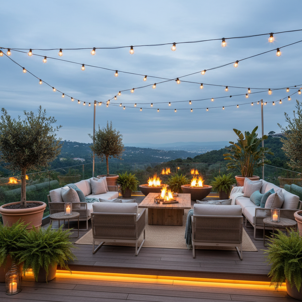 Konforlu ve estetik bir teras yaşam alanı