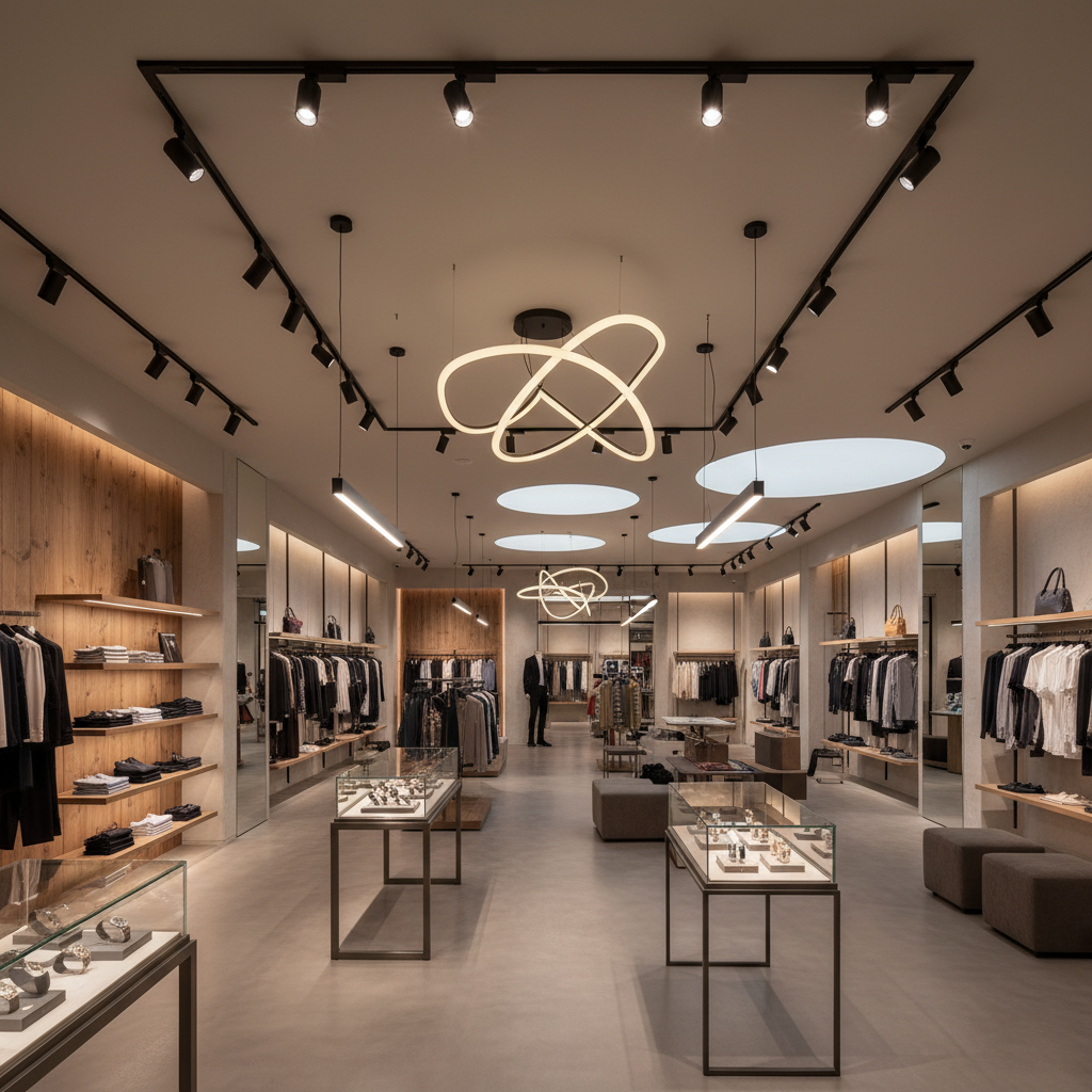 Modern ticari alan aydınlatması