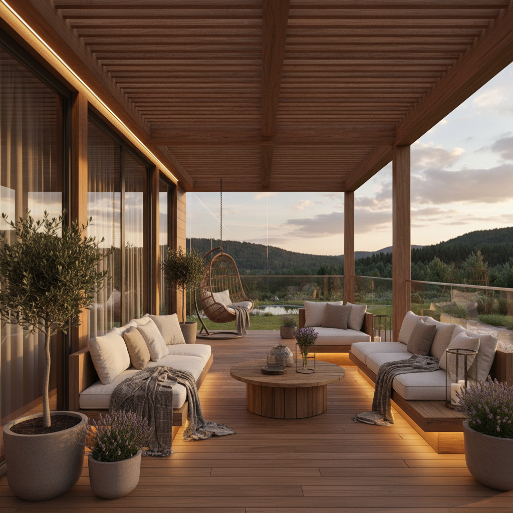 Şık ve modern bir cam kaplı veranda tasarımı