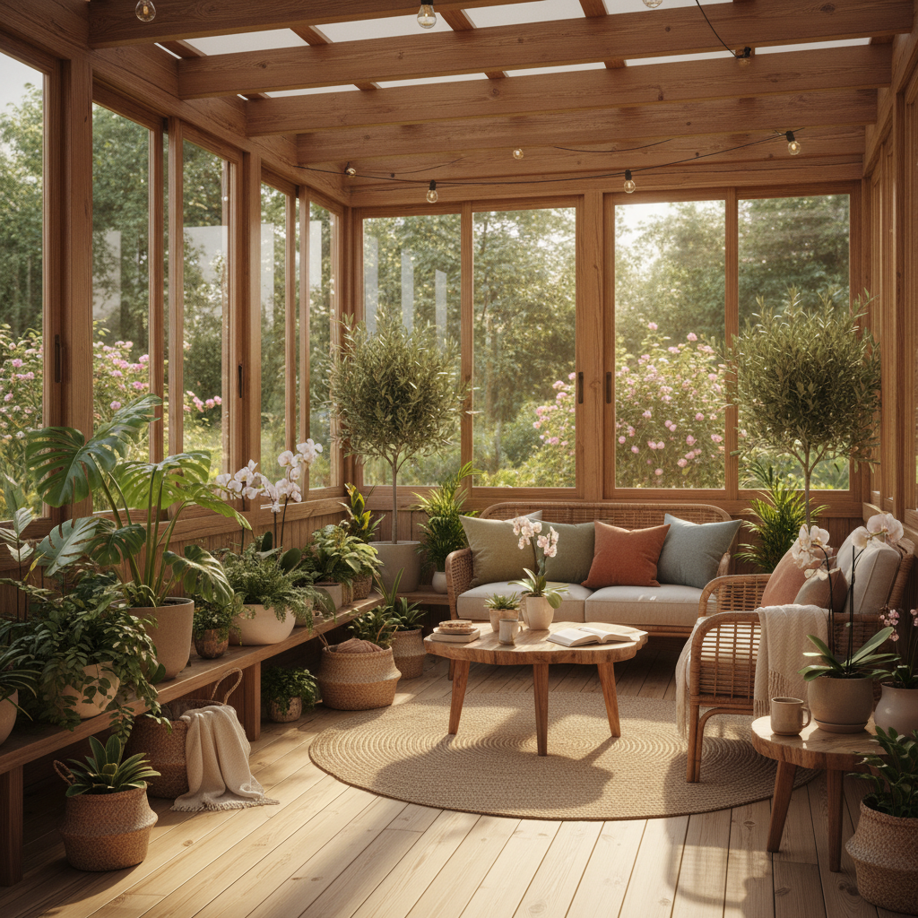 Modern ve şık kapalı veranda tasarımı