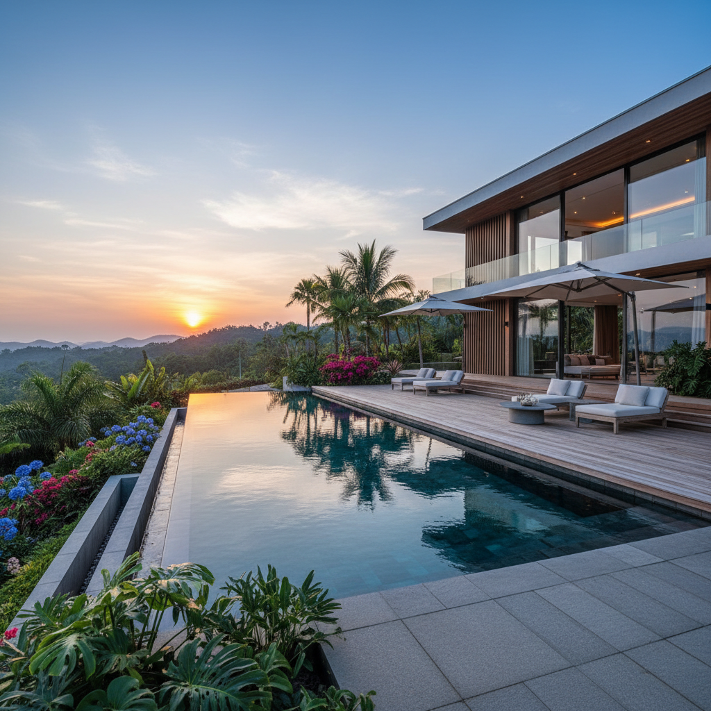 Modern villa havuzu tasarımı