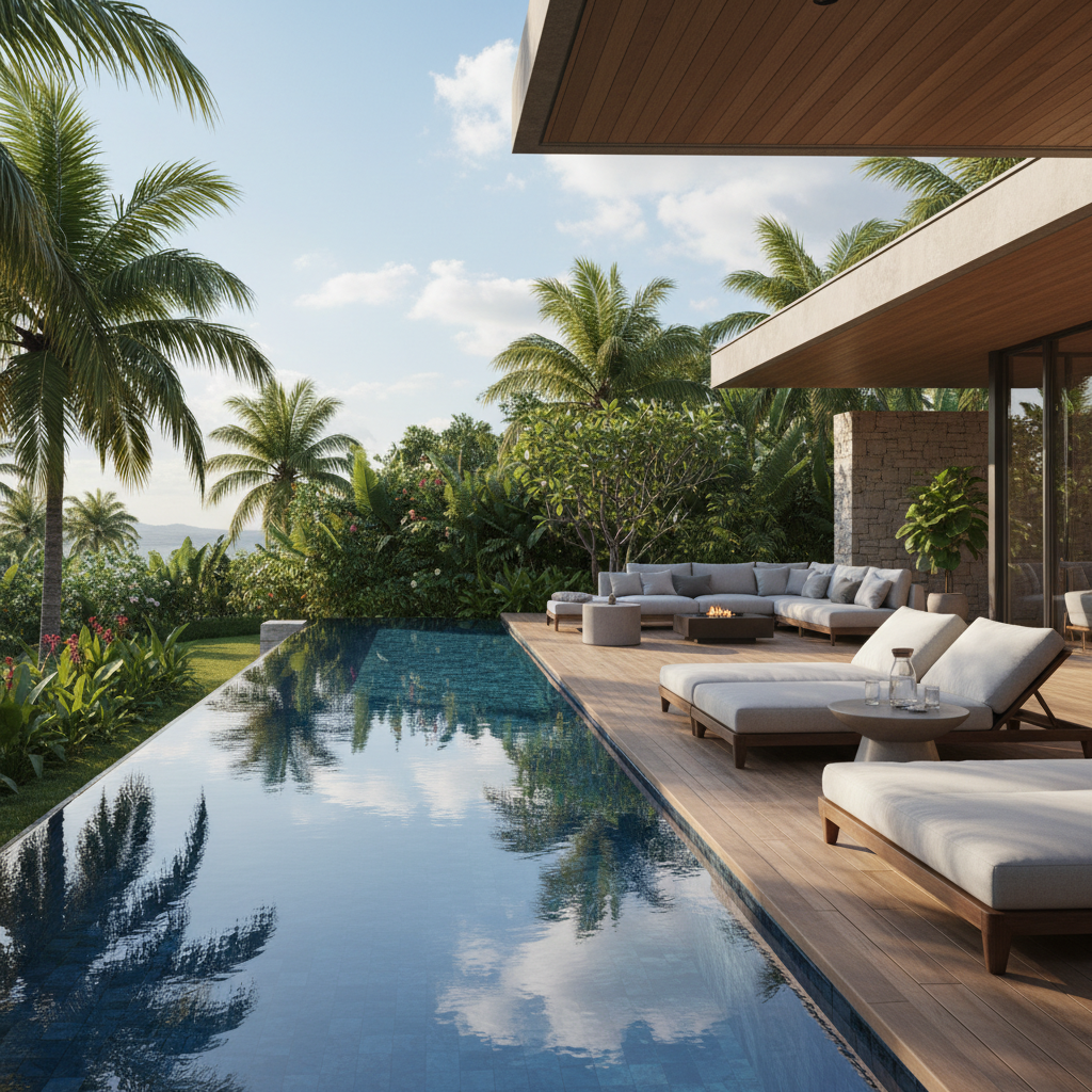 Modern villa havuzu tasarımı
