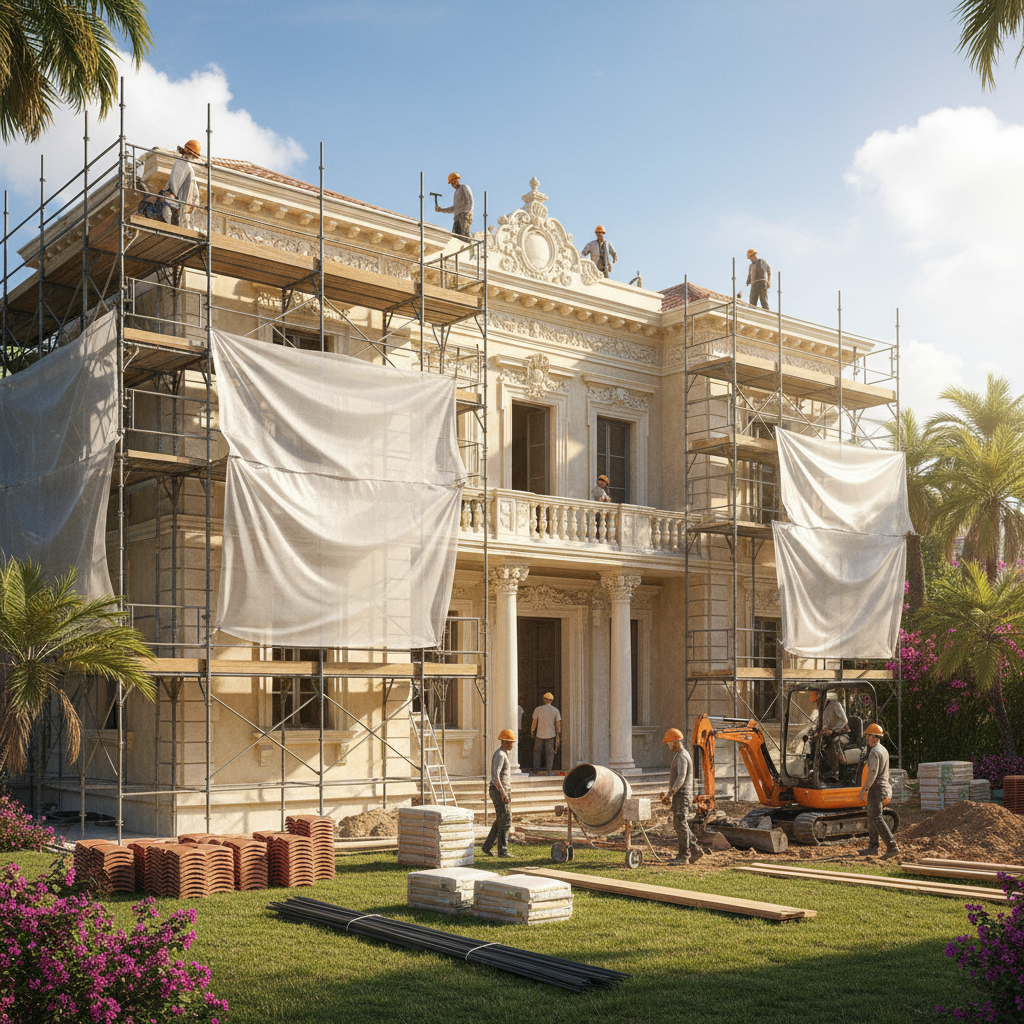 Tadilat sürecindeki bir villa