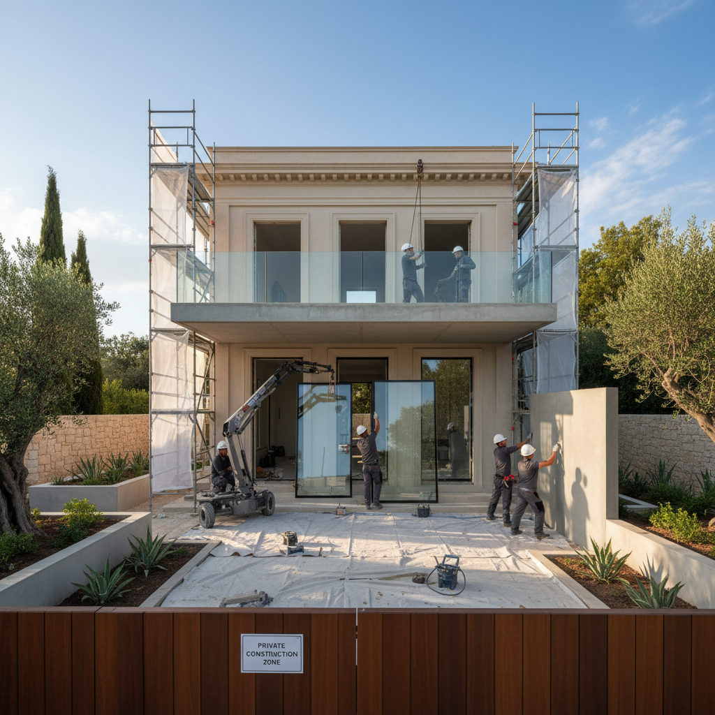 Modern bir villa tadilat sahnesi