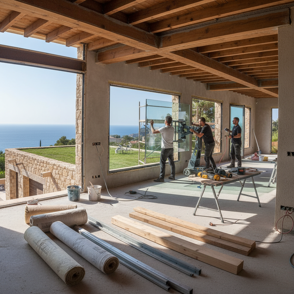 Villa tadilatı yapan uzmanlar