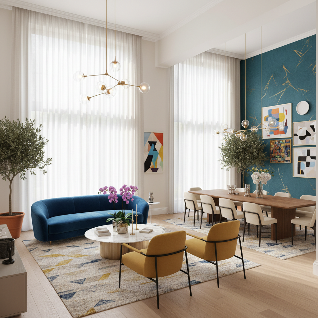 Modern ve şık bir villa iç mekan tasarımı